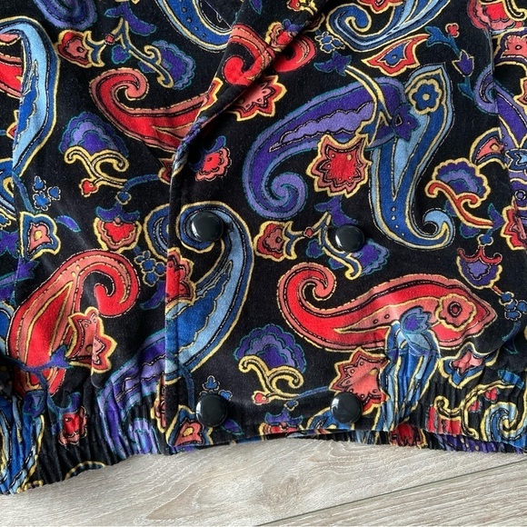 Vintage  Golden Horse Paisley Print Made in Japan Bomber Jacket - Picture 6 of 15